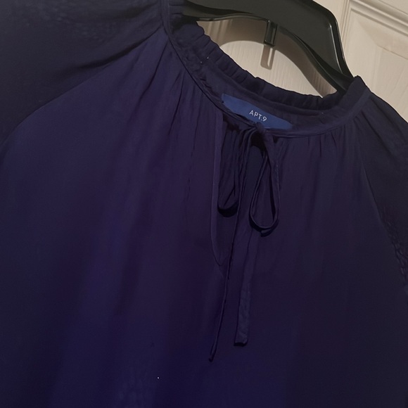Alt 9- Purple Blouse w/ Neck Tie - Picture 2 of 4